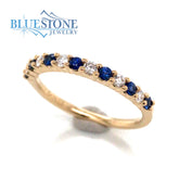 14K Yellow Gold Sapphire and Diamond Ring